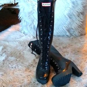 Hunter lace-up boots